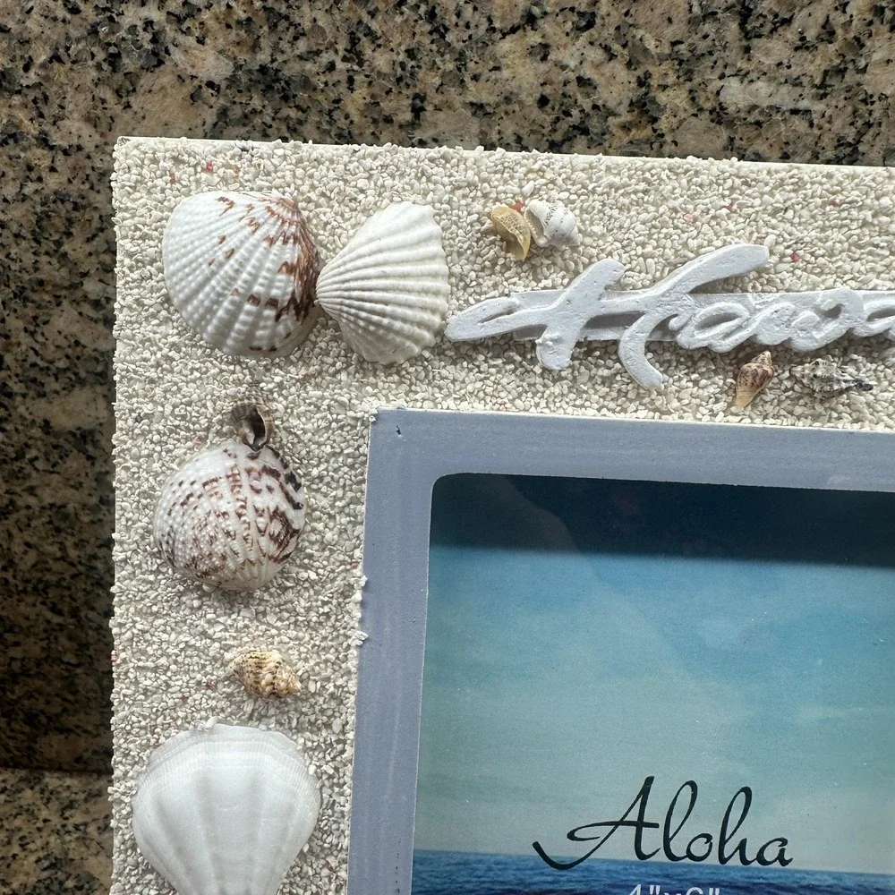 Coastal Seashore Hawaii Seashell Picture Photo Frame 4x6 Beach Tabletop Decor